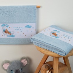 Πετσέτες Βρεφικές Σετ Bebe Sweet Dreams 551 L.Blue Cotton Dimcol 2Τεμ