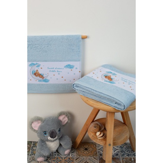 Πετσέτες Βρεφικές Σετ Bebe Sweet Dreams 551 L.Blue Cotton Dimcol 2Τεμ