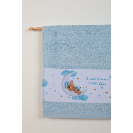 Πετσέτες Βρεφικές Σετ Bebe Sweet Dreams 551 L.Blue Cotton Dimcol 2Τεμ