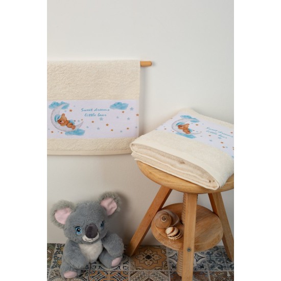 Πετσέτες Βρεφικές Σετ Bebe Sweet Dreams 553 Ecru Cotton Dimcol 2Τεμ