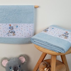 Πετσέτες Βρεφικές Σετ Bebe Painter 131 L.Blue Cotton Dimcol 2Τεμ