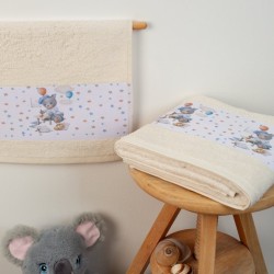 Πετσέτες Βρεφικές Σετ Bebe Painter 133 Ecru Cotton Dimcol 2Τεμ