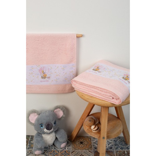 Πετσέτες Βρεφικές Σετ Bebe Balloon 65 Pink Cotton Dimcol 2Τεμ