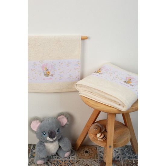 Πετσέτες Βρεφικές Σετ Bebe Balloon 67 Ecru Cotton Dimcol 2Τεμ