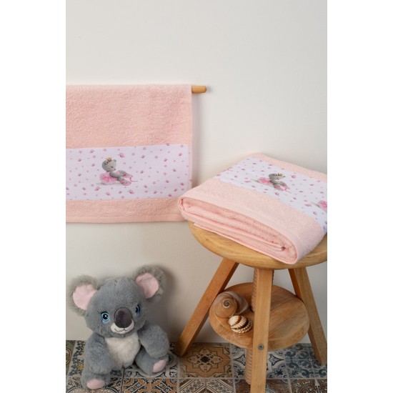 Πετσέτες Βρεφικές Σετ Bebe Ballerina 104 Pink Cotton Dimcol 2Τεμ