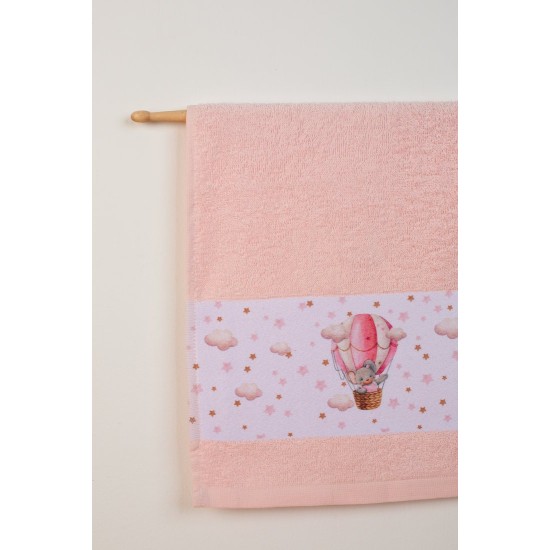 Πετσέτες Βρεφικές Σετ Bebe Into The Sky 68 Pink Cotton Dimcol 2Τεμ