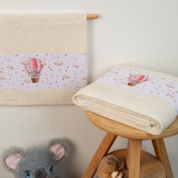 Πετσέτες Βρεφικές Σετ Bebe Into The Sky 70 Ecru Cotton Dimcol 2Τεμ