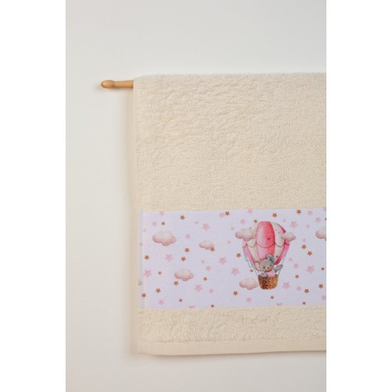 Πετσέτες Βρεφικές Σετ Bebe Into The Sky 70 Ecru Cotton Dimcol 2Τεμ