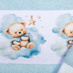 Πετσέτες Παιδικές Με Ψηφιακή Εκτύπωση Σετ Bebe Bath Cute Bear 301 Sky Blue Cotton Dimcol 2Τεμ