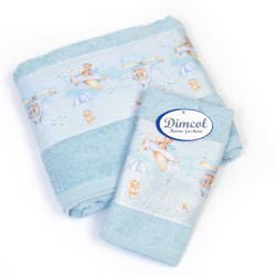 Πετσέτες Παιδικές Με Ψηφιακή Εκτύπωση Σετ Bebe Bath Helicopter 305 Sky Blue Cotton Dimcol 2Τεμ