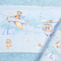 Πετσέτες Παιδικές Με Ψηφιακή Εκτύπωση Σετ Bebe Bath Helicopter 305 Sky Blue Cotton Dimcol 2Τεμ
