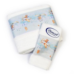 Πετσέτες Παιδικές Με Ψηφιακή Εκτύπωση Σετ Bebe Bath Helicopter 306 White Cotton Dimcol 2Τεμ