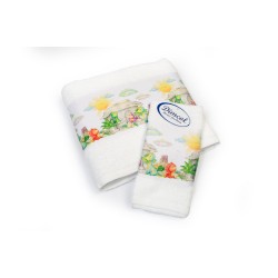 Πετσέτες Παιδικές Με Ψηφιακή Εκτύπωση Σετ Bebe Bath Dinosaurs 311 White Cotton Dimcol 2Τεμ