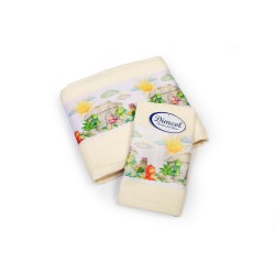 Πετσέτες Παιδικές Με Ψηφιακή Εκτύπωση Σετ Bebe Bath Dinosaurs 312 Ecru Cotton Dimcol 2Τεμ