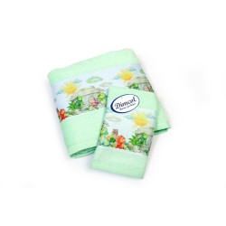 Πετσέτες Παιδικές Με Ψηφιακή Εκτύπωση Σετ Bebe Bath Dinosaurs 313 Mint Cotton Dimcol 2Τεμ