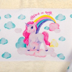 Πετσέτες Παιδικές Με Ψηφιακή Εκτύπωση Σετ Bebe Bath Magic Unicorn 317 Ecru Cotton Dimcol 2Τεμ