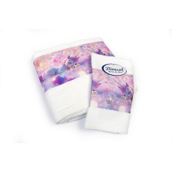 Πετσέτες Παιδικές Με Ψηφιακή Εκτύπωση Σετ Bebe Bath Dreaming Unicorn 321 White Cotton Dimcol 2Τεμ