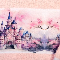 Πετσέτες Παιδικές Με Ψηφιακή Εκτύπωση Σετ Bebe Bath Fairytale Castle 325 Pink Cotton Dimcol 2Τεμ