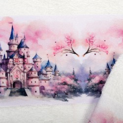 Πετσέτες Παιδικές Με Ψηφιακή Εκτύπωση Σετ Bebe Bath Fairytale Castle 326 White Cotton Dimcol 2Τεμ