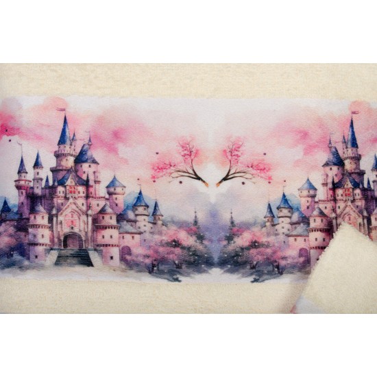 Πετσέτες Παιδικές Με Ψηφιακή Εκτύπωση Σετ Bebe Bath Fairytale Castle 327 Ecru Cotton Dimcol 2Τεμ