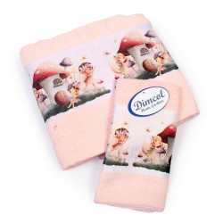 Πετσέτες Παιδικές Με Ψηφιακή Εκτύπωση Σετ Bebe Bath Fairies 330 Pink Cotton Dimcol 2Τεμ