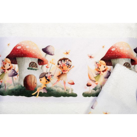 Πετσέτες Παιδικές Με Ψηφιακή Εκτύπωση Σετ Bebe Bath Fairies 331 White Cotton Dimcol 2Τεμ