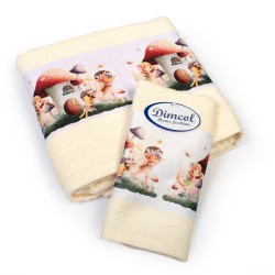 Πετσέτες Παιδικές Με Ψηφιακή Εκτύπωση Σετ Bebe Bath Fairies 332 Ecru Cotton Dimcol 2Τεμ