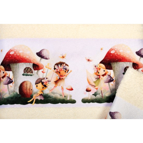 Πετσέτες Παιδικές Με Ψηφιακή Εκτύπωση Σετ Bebe Bath Fairies 332 Ecru Cotton Dimcol 2Τεμ
