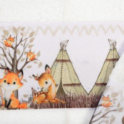 Πετσέτες Παιδικές Με Ψηφιακή Εκτύπωση Σετ Bebe Bath Forest Animals 335 White Cotton Dimcol 2Τεμ