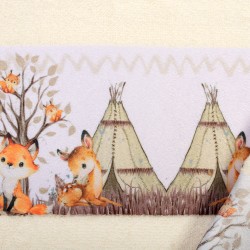 Πετσέτες Παιδικές Με Ψηφιακή Εκτύπωση Σετ Bebe Bath Forest Animals 336 Ecru Cotton Dimcol 2Τεμ
