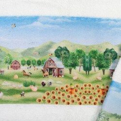 Πετσέτες Παιδικές Με Ψηφιακή Εκτύπωση Σετ Bebe Bath Farm 340 White Cotton Dimcol 2Τεμ