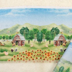 Πετσέτες Παιδικές Με Ψηφιακή Εκτύπωση Σετ Bebe Bath Farm 341 Ecru Cotton Dimcol 2Τεμ