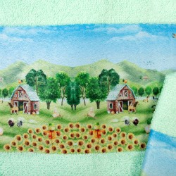 Πετσέτες Παιδικές Με Ψηφιακή Εκτύπωση Σετ Bebe Bath Farm 342 Mint Cotton Dimcol 2Τεμ