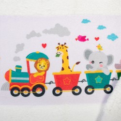 Πετσέτες Παιδικές Με Ψηφιακή Εκτύπωση Σετ Bebe Bath Magic Train 346 White Cotton Dimcol 2Τεμ