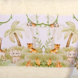 Πετσέτες Παιδικές Με Ψηφιακή Εκτύπωση Σετ Bebe Bath Jungle 351 Ecru Cotton Dimcol 2Τεμ