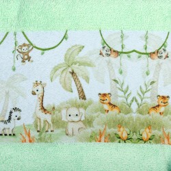 Πετσέτες Παιδικές Με Ψηφιακή Εκτύπωση Σετ Bebe Bath Jungle 352 Mint Cotton Dimcol 2Τεμ
