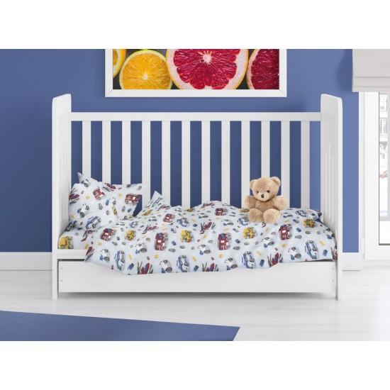 Παπλωματοθήκη Βρεφική Φανελένια Κούνιας Bebe Toys 46 Sky Blue Flannel Cotton Dimcol (120x160) 1Τεμ