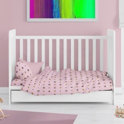 Παπλωματοθήκη Βρεφική Φανελένια Κούνιας Bebe Looney Tunes 39 Pink Flannel Cotton Dimcol (120x160) 1Τεμ