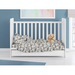 Πάπλωμα Βρεφικό Φανελένιο Κούνιας Bebe Panda Bear 96 Grey Flannel Cotton Dimcol (120x160) 1Τεμ