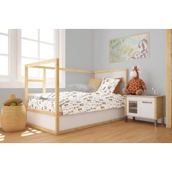Πάπλωμα Βρεφικό Φανελένιο Κούνιας Bebe Forest Savanna 36 White-Grey Flannel Cotton Dimcol (120x160) 1Τεμ