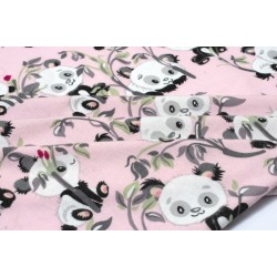 Πάνα-Χασές Φανελένια Bebe Panda Bear 97 Pink Flannel Cotton Dimcol (80x80) 1Τεμ