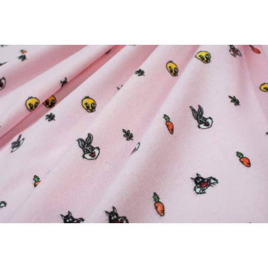 Πάνα Φανελένια Bebe Looney Tunes 39 Pink Flannel Cotton Dimcol (80x80) 1Τεμ