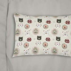 Μαξιλαροθήκη Βρεφική Φανελένια Κούνιας Bebe Big Cats 27 Light Olive Flannel Cotton Dimcol (35x45) 1Τεμ