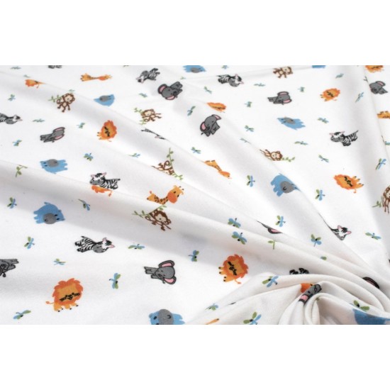 Κατωσέντονο Φανελένιο Κούνιας Bebe Zoo 29 White Flannel Cotton Dimcol (70x140+15) Με Λάστιχο 1Τεμ
