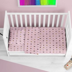 Κατωσέντονο Φανελένιο Κούνιας Bebe Looney Tunes 39 Pink Flannel Cotton Dimcol (70x140+15) Με Λάστιχο 1Τεμ