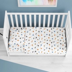 Σεντόνια Βρεφικά Φανελένια Κούνιας Σετ Bebe Zoo 29 White Flannel Cotton Dimcol (120x160) 3Τεμ