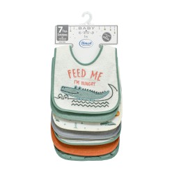 Σαλιάρες Με Velcro Αδιάβροχη Επένδυση Σετ Bebe Crocodile 21 Green Dimcol (30x20) 7Τεμ