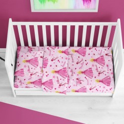 Κατωσέντονο Κούνιας Bebe Princess 392 Pink Dimcol (70x140+15) 1Τεμ