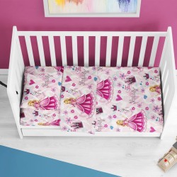 Κατωσέντονο Κούνιας Bebe Princess 390 Pink Dimcol (70x140x15) Με Λάστιχο 1Τεμ