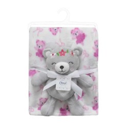 Λούτρινο Ζωάκι & Coral Fleece Σετ Baby Teddy Bear 21 Grey Dimcol 2Τεμ Λούτρινο Ζωάκι & Coral Fleece Σετ Baby Teddy Bear 21 Grey Dimcol 2Τεμ